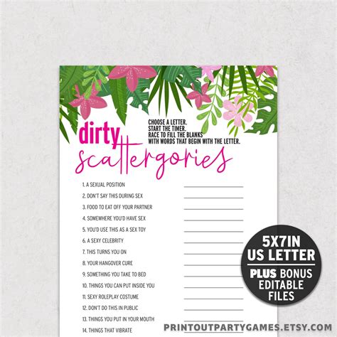 Dirty Scattergories Lists 4 Unique Date Night Scattergories Lists.  Dirty Scattergories Lists